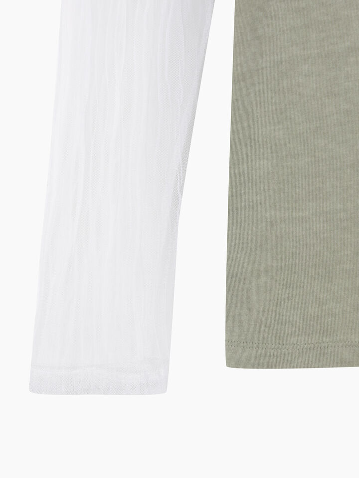 T-SHIRT L/S - sisley k long sleeve t-shirt - Military Green | Sisley K image number 4